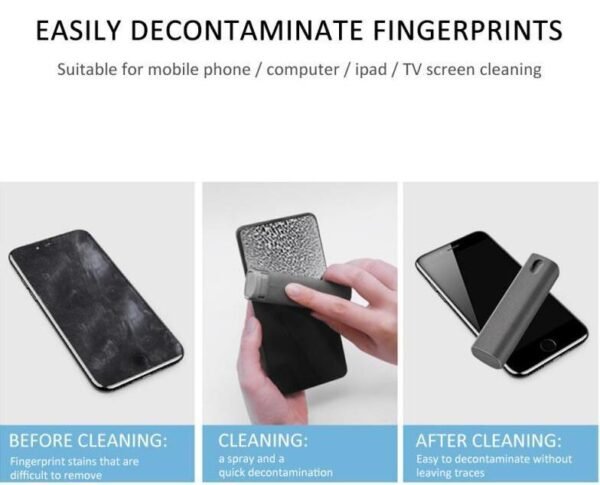 Phone Computer Screen Cleaner Dust Removal Microfiber Cloth Set 2 in 1